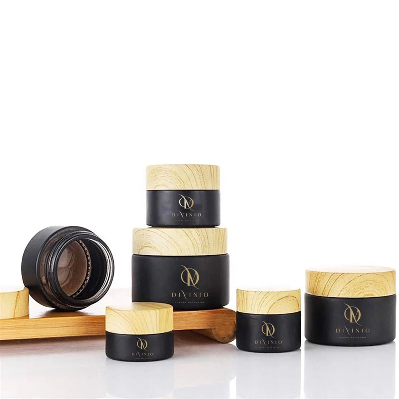 low moq custom glass jar with bamboo lid