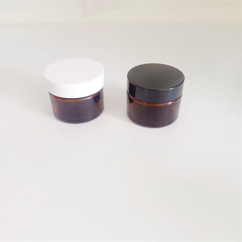 custom private label 50g premium amber skincare glass jar - Image 2