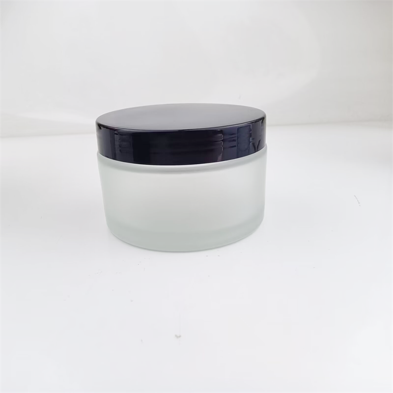 Large capacity 200g glass cream jar custom cosmetic packging skincare cream empty glass jar