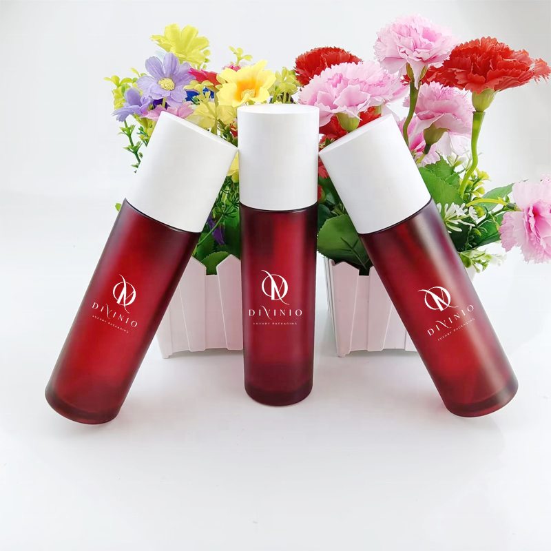 Guangzhou Divinio hot sell 100ml luxury glass firming intensive lotion bottle with matte cap