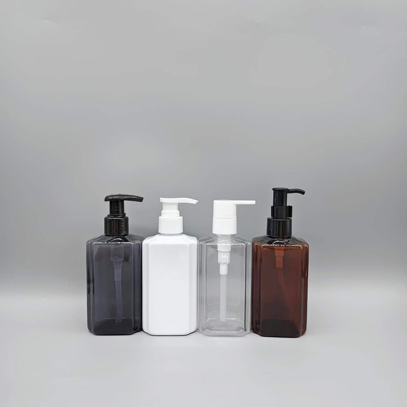 240ml square pet plastic bottle pump refillable container